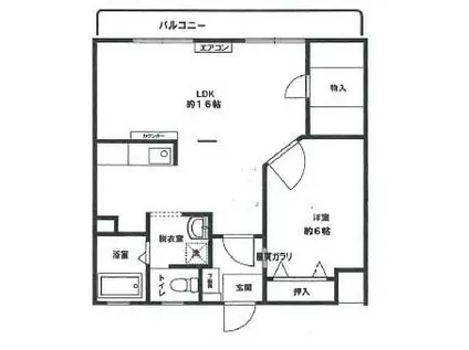 洋光台ハウス(1LDK/2階)の間取り写真