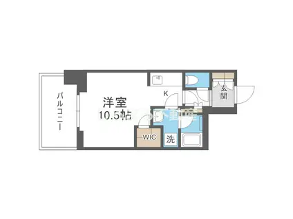 ザ・パークハビオ堂島(ワンルーム/4階)の間取り写真