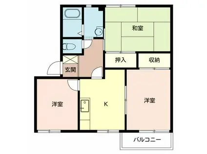 ヴィレッジキタ(3K/2階)の間取り写真