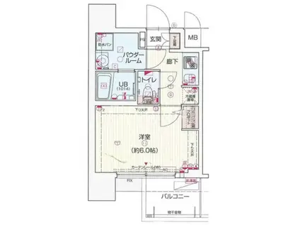 サムティ北浜EST(1K/7階)の間取り写真