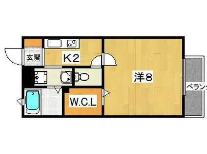 コンフォートII(1K/2階)の間取り写真