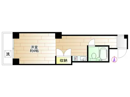 バームハイツ武蔵小金井(ワンルーム/2階)の間取り写真