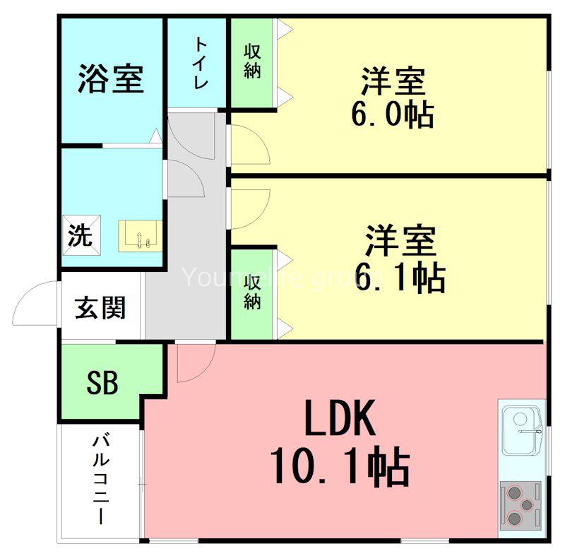 NS ROOM(2LDK/2階)の間取り写真