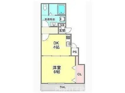 FUKUE BLD(1DK/5階)の間取り写真