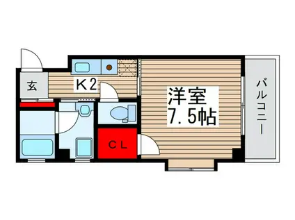 サポーレ松戸(1K/4階)の間取り写真