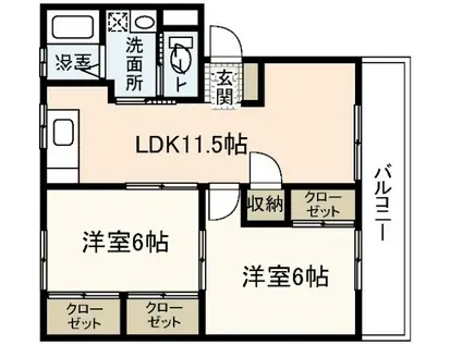 田中第一ビル(2LDK/3階)の間取り写真