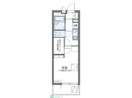 レオパレスアイリスN(1K/3階)の間取り写真