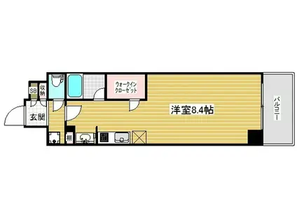 アスヴェル神戸元町海岸通(ワンルーム/6階)の間取り写真