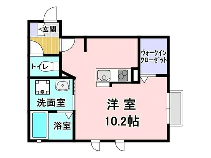 アイリス(ワンルーム/2階)の間取り写真