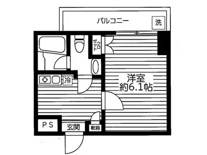ベルザ平和島(1K/6階)の間取り写真