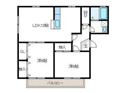 南海本線 羽衣駅 徒歩7分 3階建 築22年(2LDK/3階)の間取り写真