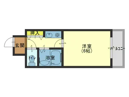 大宝緑橋ルグラン(1K/3階)の間取り写真