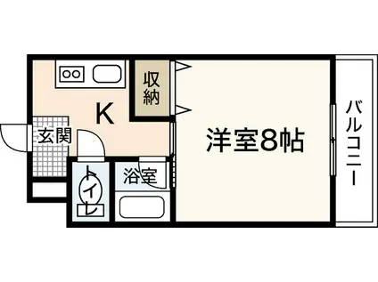 ルーエ祇園(1K/1階)の間取り写真