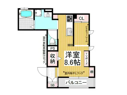 GRANDE STUDIO NICOLA(ワンルーム/3階)の間取り写真