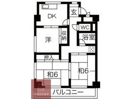 ダイアパレス三国1号館(3DK/5階)の間取り写真