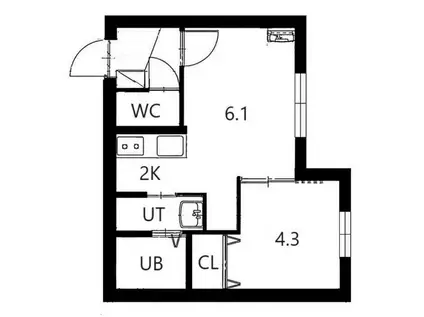 LAGOM N15(1LDK/4階)の間取り写真
