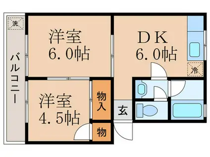 グリーンハイツ(2DK/3階)の間取り写真