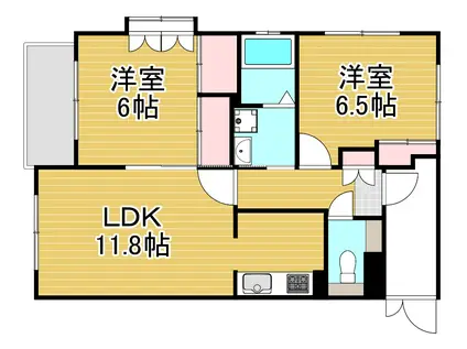 高峰ポロニア(2LDK/4階)の間取り写真