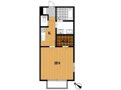 セルフィ(1K/1階)の間取り写真