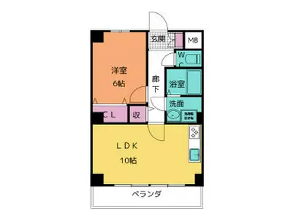 CREAM(1LDK/1階)の間取り写真