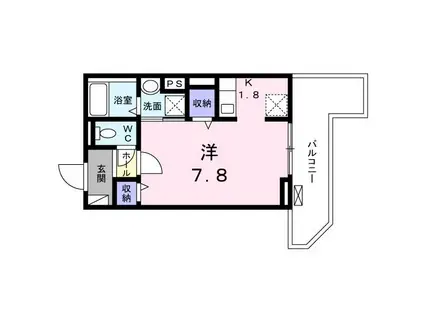 ラピス ウィークス(1K/2階)の間取り写真