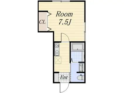 LA・VIEILLE千歳烏山(1K/1階)の間取り写真