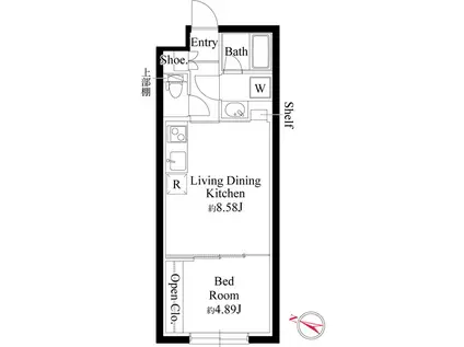 グランパセオ代々木上原(1LDK/2階)の間取り写真