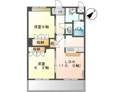 ベルビューMOMO(2LDK/2階)の間取り写真