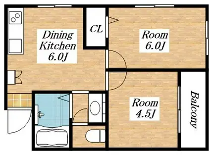 金沢マンション(2DK/4階)の間取り写真