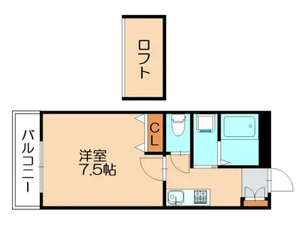 サンティール内橋III(1K/2階)の間取り写真