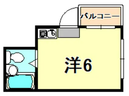 セイワハイツ(ワンルーム/2階)の間取り写真