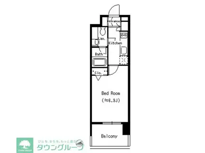 MFPRコート蒲田(ワンルーム/3階)の間取り写真
