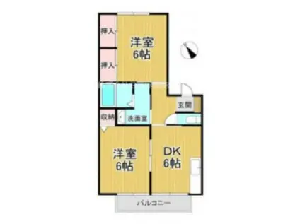 コートビレッジ苅原(2DK/1階)の間取り写真