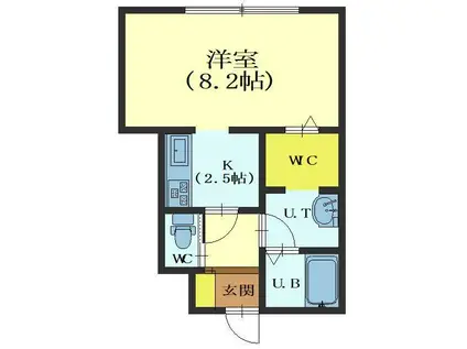 MIHARA FLATS(1K/1階)の間取り写真