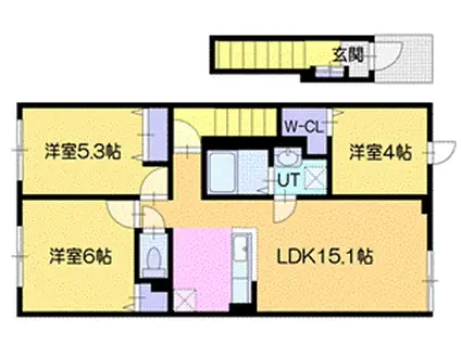タカトモドリーム北広島(3LDK/2階)の間取り写真