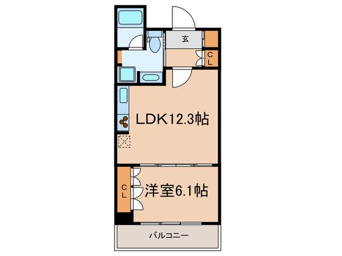マチュリティ小石川(1LDK/4階)の間取り写真