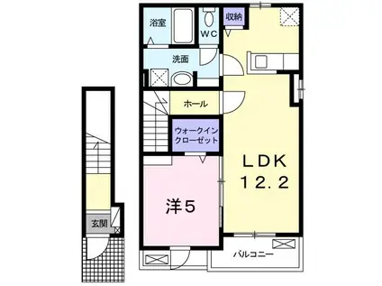 レーヴ グランドゥールB(1LDK/2階)の間取り写真