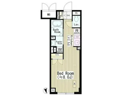 センテナリオ市谷二十騎町(1K/4階)の間取り写真