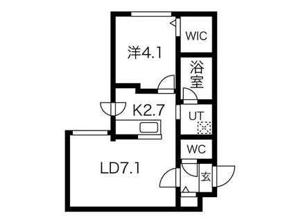 LA MERIDIAN ラメリディアン(1LDK/1階)の間取り写真