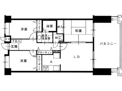 ルミナス百道(3LDK/2階)の間取り写真