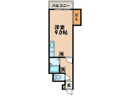 グランドハイツ岩見(ワンルーム/5階)の間取り写真