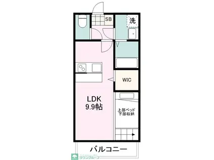 アンジェロ所沢(ワンルーム/2階)の間取り写真