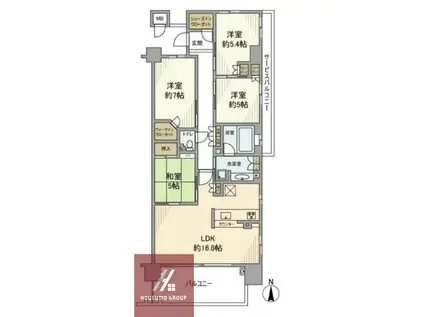 ブランズシティ千里古江台(4LDK/4階)の間取り写真