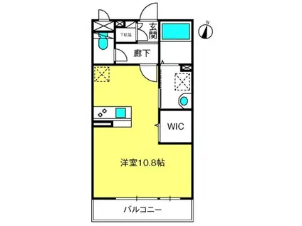 エスポワール(ワンルーム/1階)の間取り写真