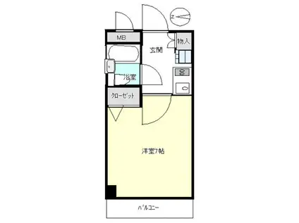 ライオンズマンション並木北公園(1K/4階)の間取り写真