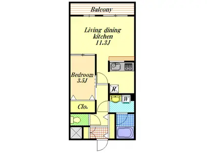 PRECIOUS(1LDK/3階)の間取り写真