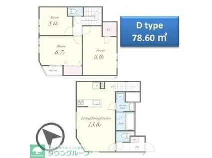 ミ・パティオA棟(3LDK/1階)の間取り写真