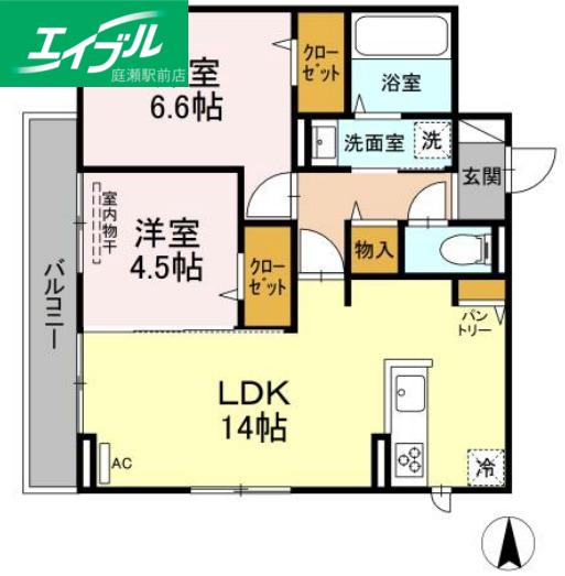 ATLAS(2LDK/3階)の間取り写真