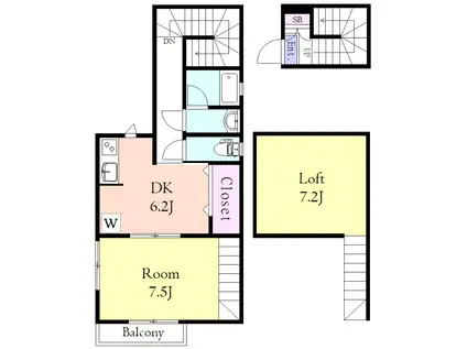 オレンジガーデン野方(1DK/2階)の間取り写真