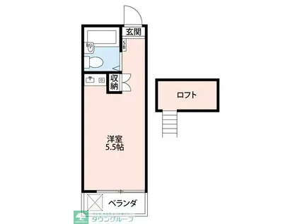 メゾンエアパークI(ワンルーム/2階)の間取り写真